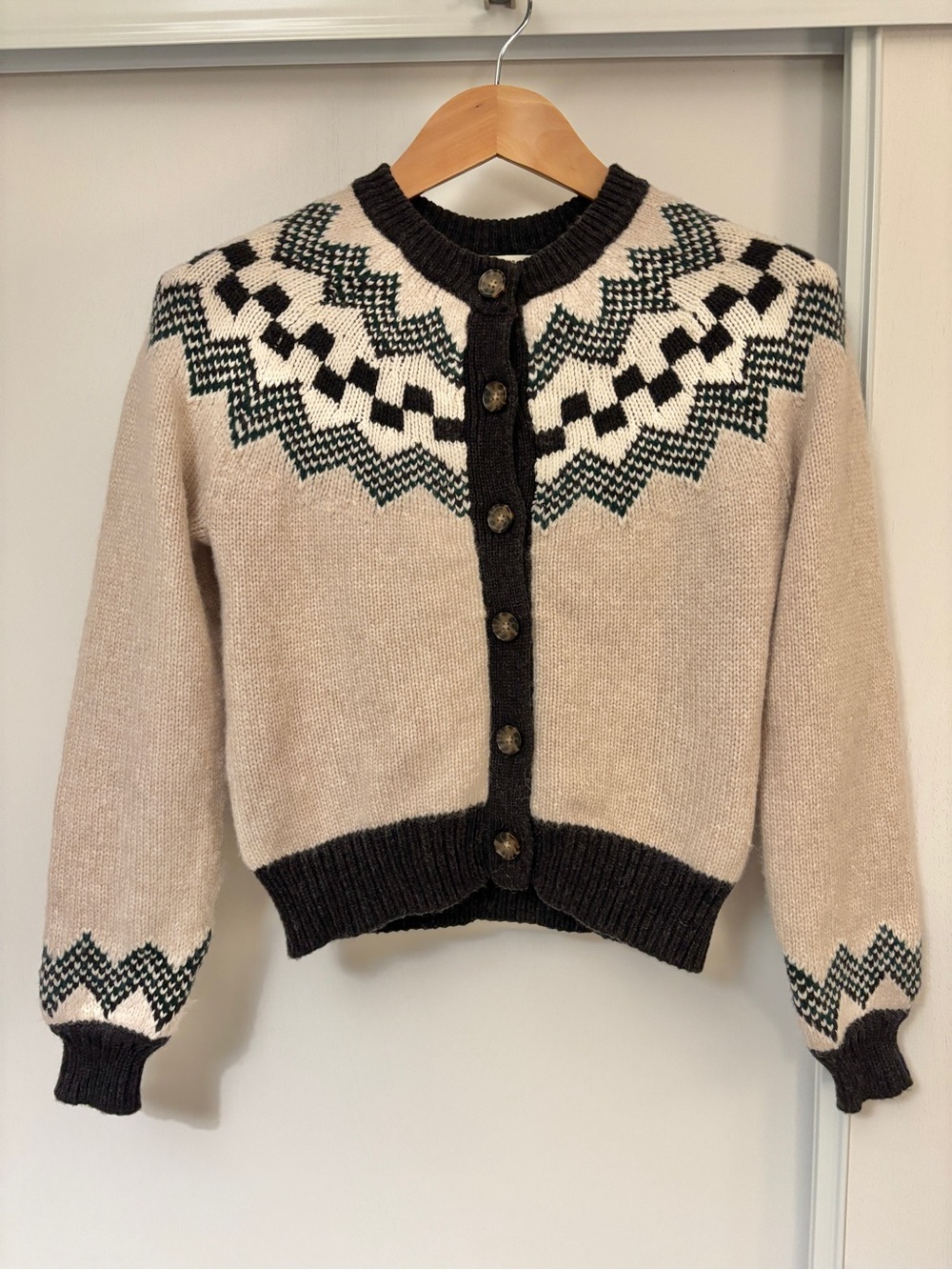 Marine Layer Cardigan Ava Fair Isle Size XS Cabincore Camping Wool Alpaca Soft - Picture 2 of 11